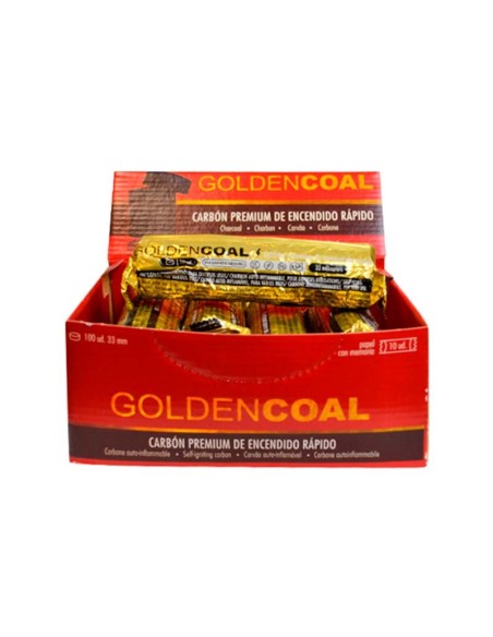 carbón cachimba autoencendido golden coal - 33 mm