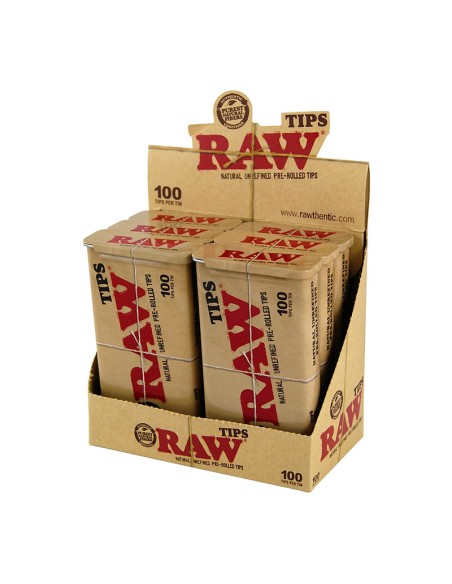 caja raw metal + 100 preprolled filtros - display 6 unidades caja raw metal + 100 preprolled filtros - display 6 unidades