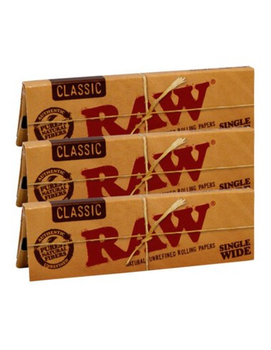 papel raw single wide classic - display 50 unidades