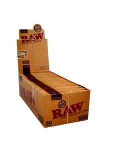 papel raw single wide classic - display 50 unidades