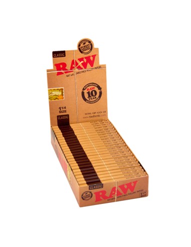 papel raw 1 1/4 classic - display 24 unidades