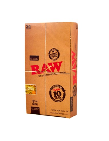 papel raw 1 1/4 classic - display 24 unidades