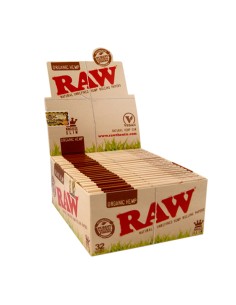 papel raw organic king size slim - display 50 unidades
