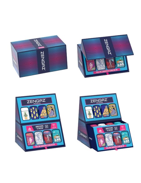 EXPOSITOR ENCENDEDORES ZENGAZ ROYAL JET MINI CUBE S4