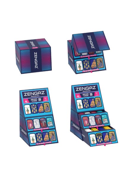 EXPOSITOR 48 ENCENDEDORES ZENGAZ ROYAL JET CUBE S22