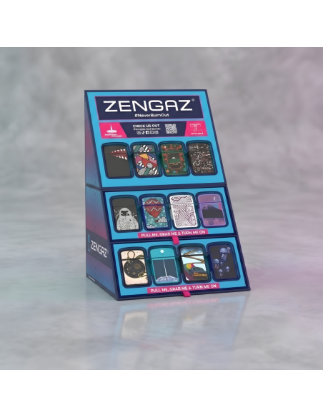 EXPOSITOR ENCENDEDORES ZENGAZ ROYAL JET CUBE S21