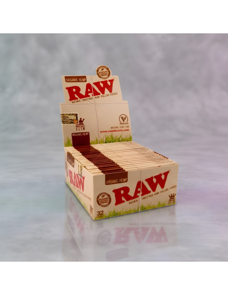 PAPEL RAW ORGANIC KING SIZE SLIM - DISPLAY 50 UNIDADES